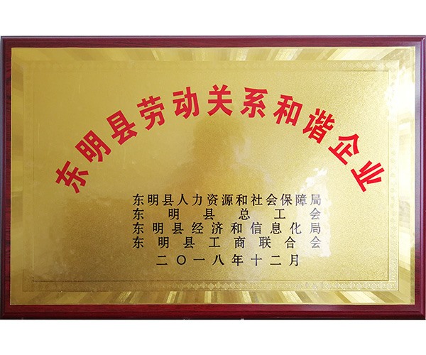 东明县劳动关系和谐企业